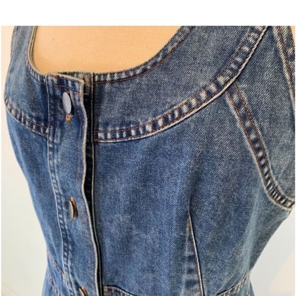 Gilli | Denim Jumper Button Up Dress | M - Picture 2 of 6